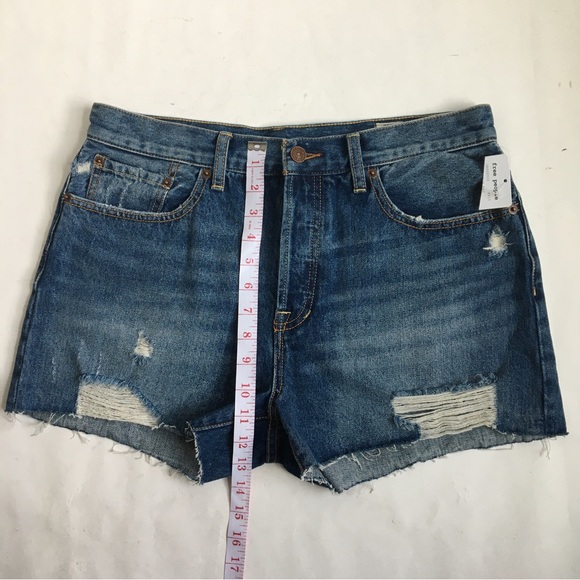 Free People Sophia Mid Rise Distressed Buttonfly Cut Off Denim Jean Shorts 31 - Picture 12 of 15